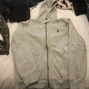 Polo grey zip up hoodie